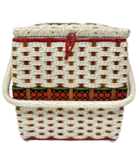Vintage Singer Woven Sewing Basket with Miscellaneous Seing Notions - $542.43 MXN