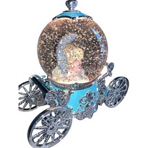Christmas Snow Dream Couple Carriage Crystal Ball Music Box Boy &amp; Girl On Moon - £118.32 GBP