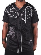 40 Oz New York Forty Ounce NYC Black Spider Web Baseball Jersey 03492F NWT - $41.25