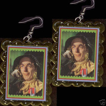 Huge Funky Wizard Oz Scarecrow Earrings Ray Bolger Brain Novelty Costume Jewelry - £5.46 GBP