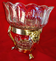 Elegant Epergne Sovereign House Crystal Centerpiece Glass Bowls w Stand NIB - £313.65 GBP