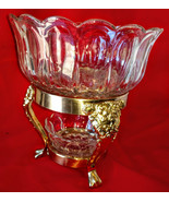 Elegant Epergne Sovereign House Crystal Centerpiece Glass Bowls w Stand NIB - $389.99