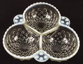 Vintage Moonstone Opalescent Hobnail 3-Section Candy Dish - $20.55 CAD