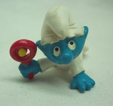 Vintage 1984 Schleich The Smurfs Baby Smurf White Outfit Pvc Figure Toy - £23.87 GBP