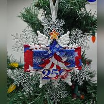 OOAK United States 250th Anniversary Ornament Snowflake USA Patriotic Am... - $15.00