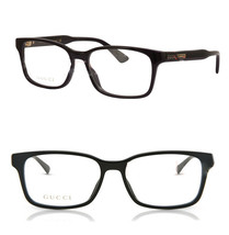 GUCCI 0826 Black Stripe Rectangular Eyeglasses 53mm GG0826O 001 Frame Un... - £211.29 GBP
