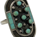Vintage Native American Zuni Jobeth Mayes Ring, Sterling Silver, Turquoi... - $664.99