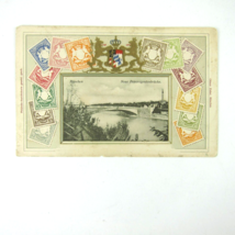 Germany Stamp on Stamp Postcard Munich New Prince Regent Bridge Antique ... - $29.99