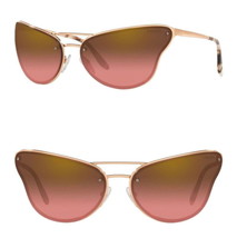 $378 Prada Pulled Eye Catwalk Sunglasses Rose Gold Frame 69-00-120 Gradi... - $130.98