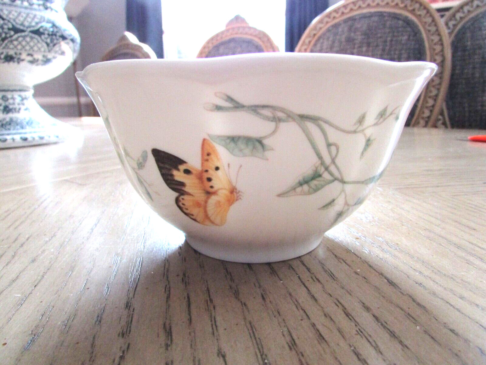 Lenox Butterfly Meadow Dessert Rice Bowl Monarch Butterfly Blue Flowers ... - $9.85