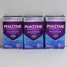 (3) Phazyme Maximum Strength Simethicone 250mg Gas Relief Softgels, 24 C... - $17.80