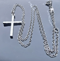 Sarah Coventry 925 Sterling Silver Hammered Cross Necklace - £33.20 GBP