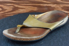 Mephisto Sz 40 M Green Flip Flop Leather Women Sandals - £15.78 GBP
