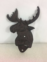 Rust Moose Head Cast Iron Bottle Opener - Log Cabin Lodge Decor - Pub, Kitchen - £10.27 GBP