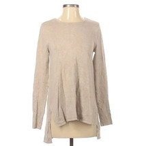Chelsea &amp; Theodore Tunic Blouse Top Women&#39;s Beige Pleated Long Sleeve Pullover S - £10.27 GBP