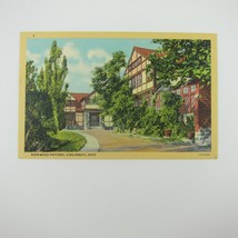 Linen Postcard Rookwood Pottery Building Exterior Cincinnati Ohio Tudor Vintage - £10.21 GBP