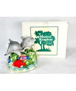 Vintage Schmid Dolphins Fish Ocean Sea Wind Up Music Box 1995 with Origi... - $17.99