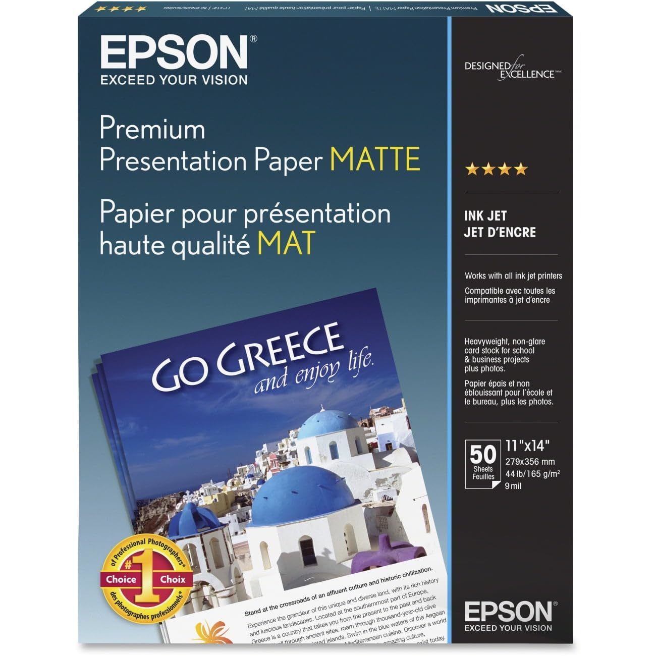 Epson S041468 Borderless Matte Paper Bright White, 11 In X 14 In - $50.36