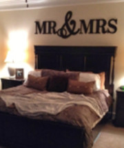 Mr & Mrs Wood Letters, Home Decor,Wood Letters,Bedroom Decor-QUEEN SIZE - $75.00