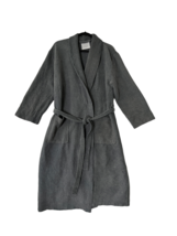 REJUVENATION Cotton Blend Gray Stonewashed Bath Robe Belted Waist One Size - $31.67