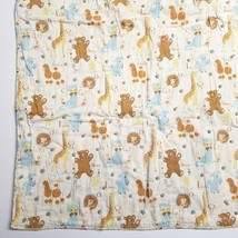 Vintage Baby Quilt Animal ABC Crib Blanket 32&quot; x 49&quot; 1950s Bears Cats Flaws - £7.66 GBP