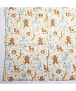 Vintage Baby Quilt Animal ABC Crib Blanket 32&quot; x 49&quot; 1950s Bears Cats Flaws - £7.54 GBP