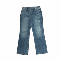 NYDJ Marilyn Straight Leg Super Stretch Jeans Lift Tuck Distressed Denim 8 Women - $21.44