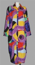 Live 4 Truth Bright Abstract Watercolor Button Front Long Shirt Dress Wm... - $32.99