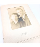 Vintage Portrait Photo Set in Cabinet Card, Original Black and White Lov... - $28.06