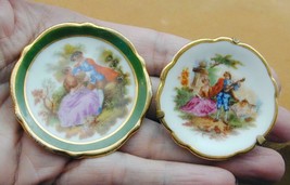 2 Miniature Limoges France Plates Fragonard &amp; Watteau - £31.28 GBP