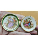 2 Miniature Limoges France Plates Fragonard &amp; Watteau - $39.99