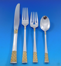 Golden Columbine by Lunt Sterling Silver Flatware Service for 12 Set 50 ... - £2,323.70 GBP