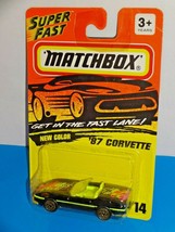 Matchbox Mid 1990s #14 &#39;87 Corvette Black w/ Gold Wheels - £3.11 GBP