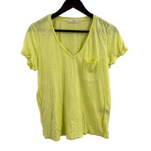 Anthropologie t.la V Neck Pocket Tee Bright Yellow New Small - £21.02 GBP