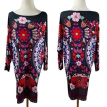 Custo Barcelona New Mixed Prints Jaguar Floral Stretch Knit Dress Oversized - $49.50