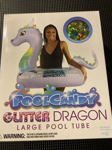Pool Candy Glitter Dragon Large Pool Float Tube 40&quot; Diameter - $3.86