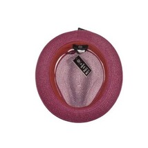 Men's Bently Semi Crushable Fedora Briad Straw Hat Dante DA226 Burgundy White image 5