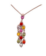 Natural Rainbow Sapphire Diamond 14K Gold Necklace Sapphire Pendant Make... - €4.672,82 EUR