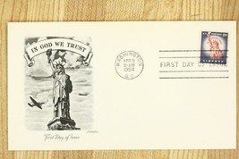 US Postal History Cover FDC 1954 In God We Trust Statue of Liberty Washington DC - £10.13 GBP