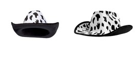 Unisex Cow Print Cowboy Hat, Western Cowgirl Hat for Halloween, Birthday... - £28.76 GBP