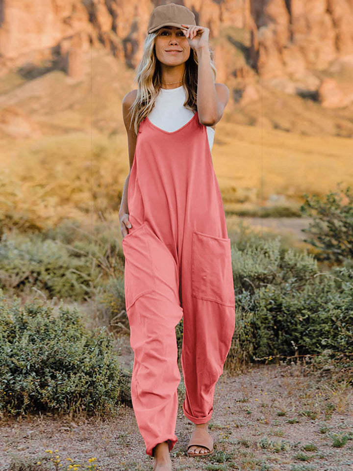 Double Take Full Size Sleeveless V-Neck Pocketed Jumpsuit - $19.80
