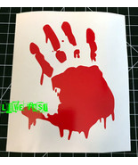 BLOODY HAND PRINT DECAL STICKER VINYL horror movie halloween dark humor ... - £5.52 GBP