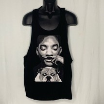 Will Smith Tank Top Muscle Shirt XL Black Knit Scoop Neck Graphic - $51.22