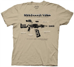 Firefly/Serenity Code Name Vera Gun Diagram Beige Adult T-Shirt Small NEW UNWORN - £11.33 GBP