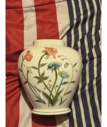 Andrea by Sadek vase ginger jar handpainted Signd 6608 Fleurs de Chantil... - $70.16 CAD