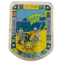 St Thomas Fridge Magnet Water Glitter Vintage Paper Clip Travel Souvenir - £11.17 GBP