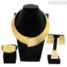 Dubai Gold Jewelry Sets For Women NEW Gold Plated Necklace Italian Bijoux 24k OI - £109.63 GBP