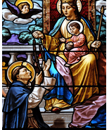 Saint Dominic receives the Rosary 8 by 10 print - $7.00