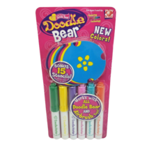 6 DOODLE BEAR / MONSTER MARKERS W/ 15 STENCILS NEW IN ORIGINAL PACKAGE - £11.15 GBP