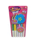 6 DOODLE BEAR / MONSTER MARKERS W/ 15 STENCILS NEW IN ORIGINAL PACKAGE - £11.36 GBP